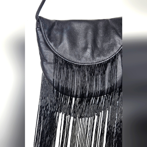 ARMANI EXCHANGE Genuine Leather Beaded Fringe Bag - Picture 2 of 10